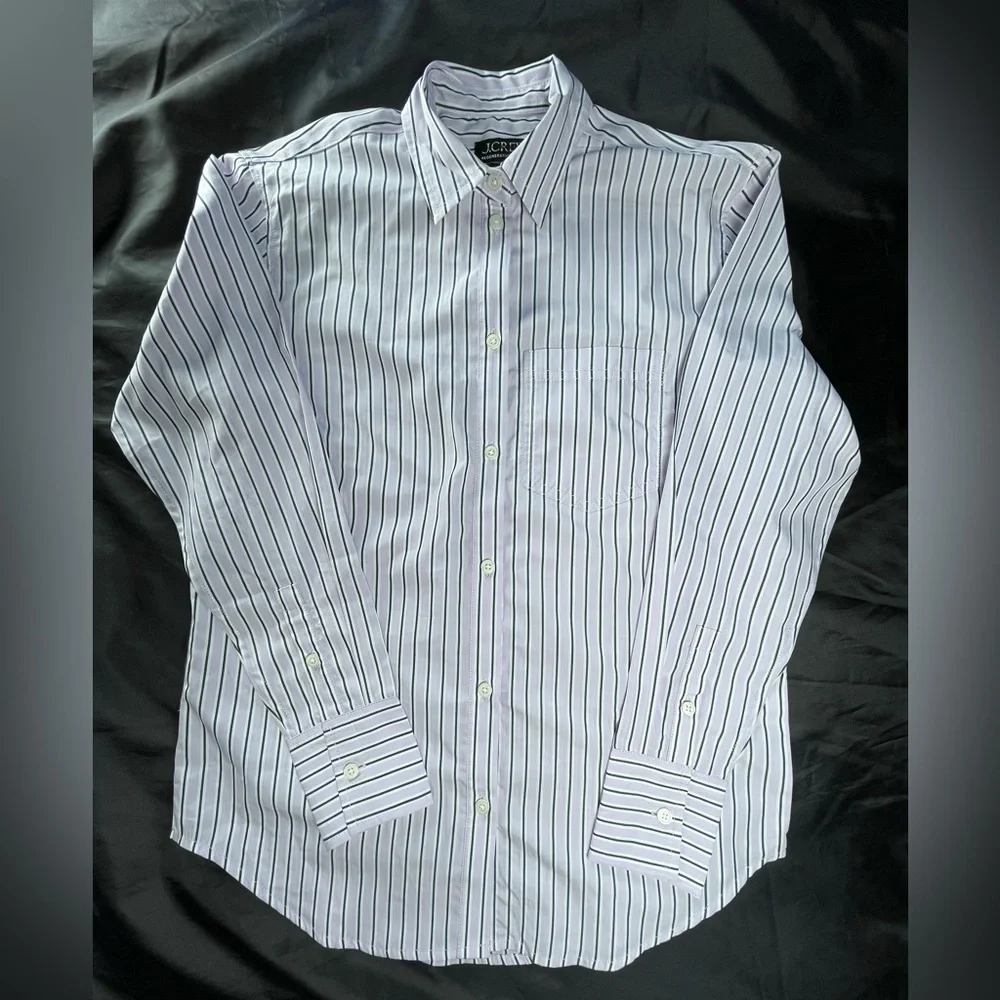 J.Crew Size 00  Garçon classic shirt in striped cotton poplin In Vintage Lilac - Picture 5 of 13